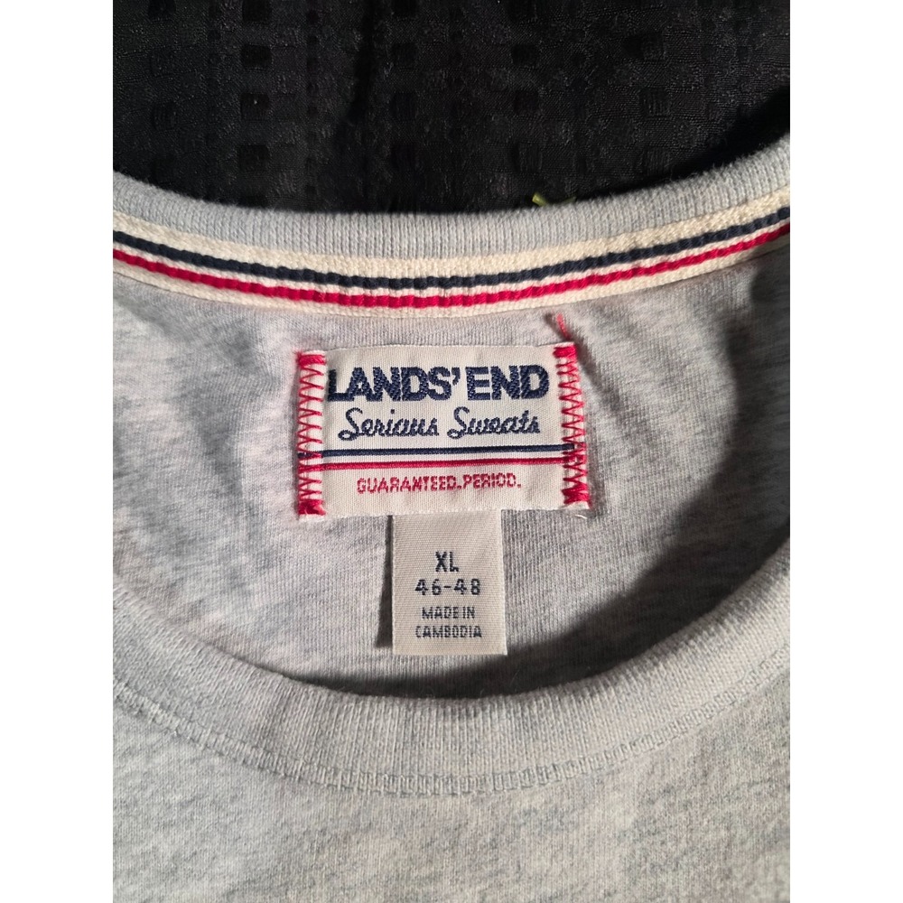 Lands' End Serious Sweats Men's XL 46-48 Gray Crewneck Sweatshirt Pullover